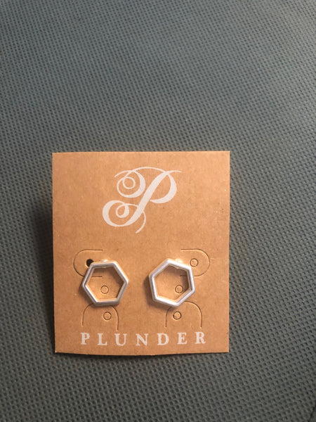 Plunder -silver stud earrings