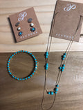Turquoise/Gold Plunder Set —Necklace/Earrings/Bracelet