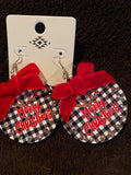 Holiday - Disc earrings, holiday greetings