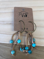 Leather/turquoise dangles