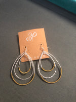 Plunder - gold/silver wire teardrop earrings