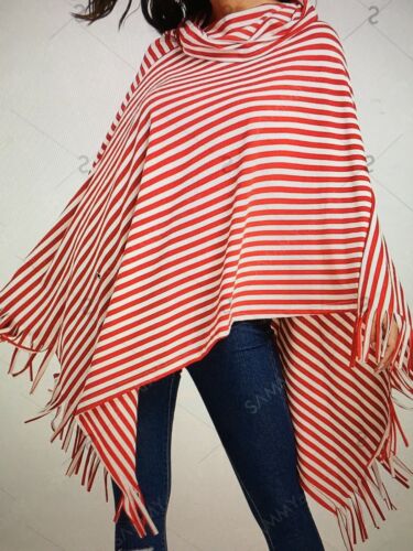 Red and White poncho